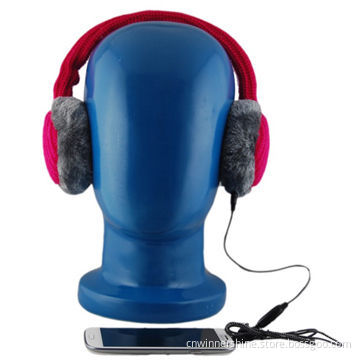 Audio Earmuffs with New Design Winter Warm Knitted Plush Stereo Headphone OEM & ODM Free Samples